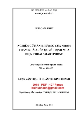 Luận văn: Ảnh hưởng nhóm tham khảo đến quyết định mua