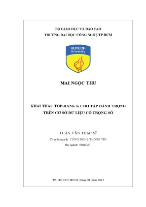 Khai Thác Top-Rank K Trong Cơ Sở Dữ Liệu Có Trọng Số