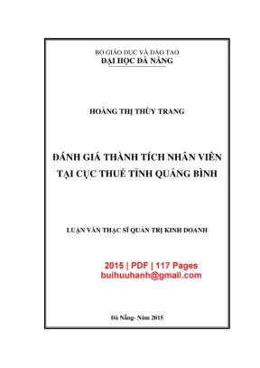 Luận văn đánh giá thành tích nhân viên Cục thuế Quảng Bình