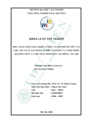 Tính Toán Khối Lượng và Chi Phí Nguyên Vật Liệu Sản Xuất 