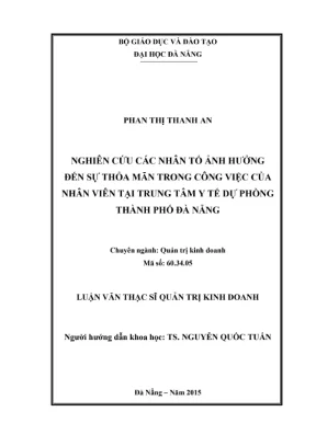 Luận văn: Sự thỏa mãn công việc của nhân viên y tế Đà Nẵng