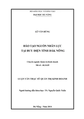 Luận văn đào tạo nguồn nhân lực tại Bưu điện Đắk Nông