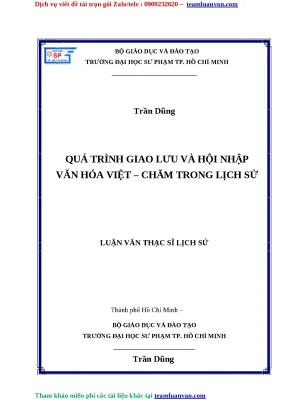 Quá Trình Giao Lưu Văn Hóa Việt - Chăm Trong Lịch Sử