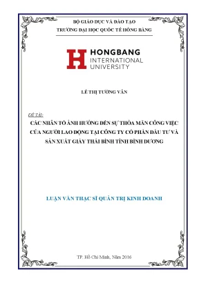 Nhân Tố Ảnh Hưởng Đến Sự Thỏa Mãn Công Việc Tại Công Ty