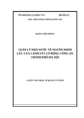 Quản lý nguồn nhân lực cảnh sát cơ động tại Hà Nội