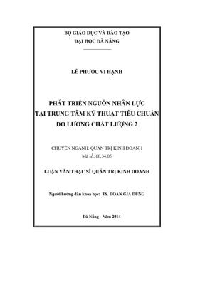 Luận văn ThS phát triển nguồn nhân lực (Ngành QTKD)