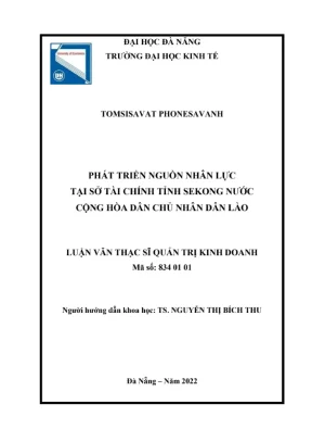 Phát triển nguồn nhân lực tại Sở Tài chính tỉnh Sekong, Lào