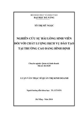 Hài lòng sinh viên về chất lượng đào tạo CĐ Bình Định