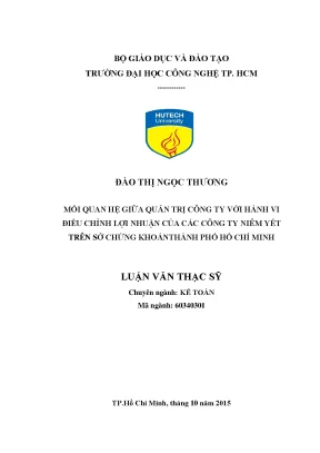 Mối Quan Hệ Giữa Quản Trị Công Ty và Hành Vi Điều Chỉnh