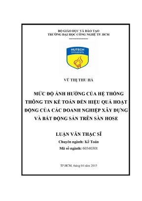 Ảnh hưởng của hệ thống thông tin kế toán đến hiệu quả