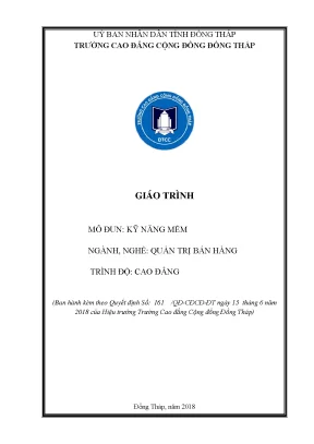 Giáo Trình Kỹ Năng Mềm Trong Quản Trị Bán Hàng Cao Đẳng