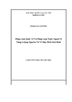 Năng Lượng Nguyên Tử Hòa Bình: Pháp Luật Quốc Tế và Nước