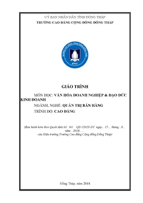 Giáo Trình Văn Hóa Doanh Nghiệp và Đạo Đức Kinh Doanh 
