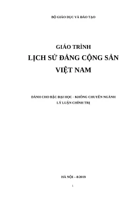 Giáo Trình Lịch Sử Đảng Cộng Sản Việt Nam: Tài Liệu Học
