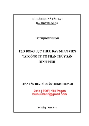 Luận văn tạo động lực nhân viên tại CTCP Thủy sản Bình Định