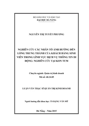 Luận văn: Lòng trung thành khách hàng dịch vụ di động