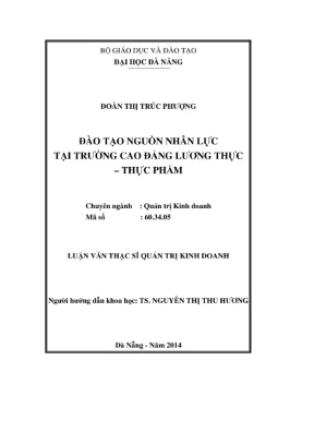 Đào tạo nguồn nhân lực tại trường Cao đẳng Lương thực - 