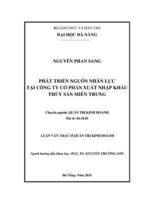 Luận văn ThS: Phát triển nguồn nhân lực công ty thủy sản