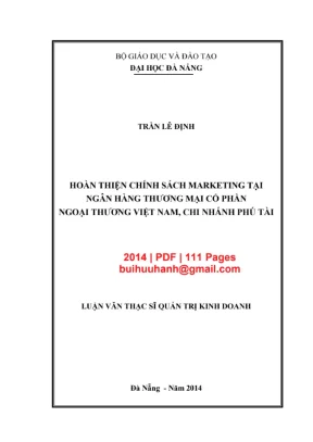 Luận văn: Hoàn thiện chính sách marketing Vietcombank