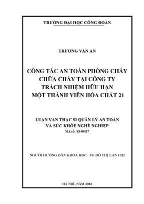 An toàn phòng cháy chữa cháy tại Công ty Hóa chất 21