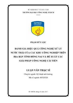 Đánh giá công nghệ xử lý nước thải tại khu công nghiệp