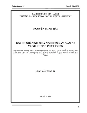 Doanh Nhân Nữ Tại Hà Nội: Vấn Đề và Xu Hướng Phát Triển
