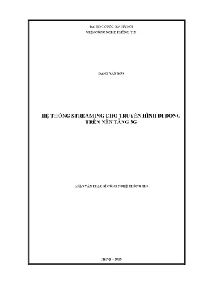 Hệ thống Streaming cho Truyền hình Di động trên Nền tảng 3G