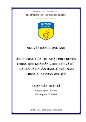 Tác động của thu nhập phi truyền thống đến khả năng sinh