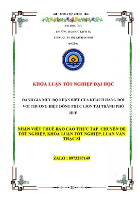 Đánh Giá Nhận Biết Thương Hiệu Đồng Phục Lion Tại Huế