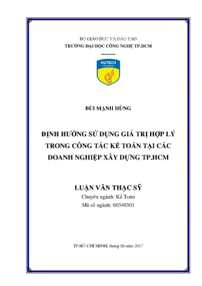 Giá trị hợp lý trong kế toán doanh nghiệp xây dựng tại