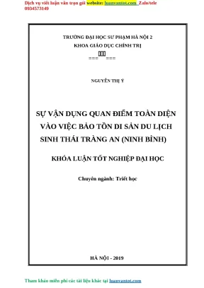 Bảo Tồn Di Sản Du Lịch Sinh Thái Tràng An: Vận Dụng Quan