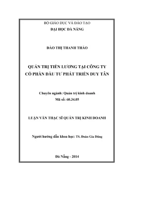 Luận văn thạc sĩ Quản trị tiền lương tại công ty Duy Tân