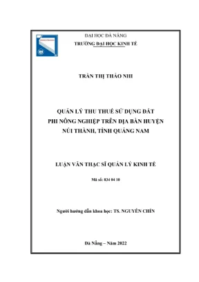 Luận văn Thuế đất phi nông nghiệp tại Huyện Núi Thành