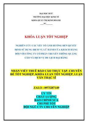 Nghiên cứu yếu tố ảnh hưởng đến quyết định sử dụng dịch