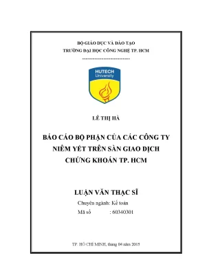 Báo cáo bộ phận công ty niêm yết trên sàn chứng khoán TP.HCM