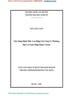 Xây Dựng Định Mức Lao Động Tại Viettel: Nghiên Cứu Và