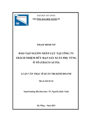 Luận văn thạc sĩ: Đào tạo nguồn nhân lực tại Thaco Auto