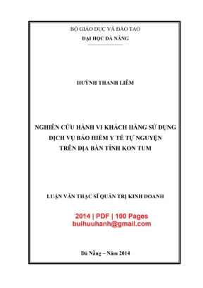 Luận văn: Hành vi dùng BHYT tự nguyện tại Kon Tum