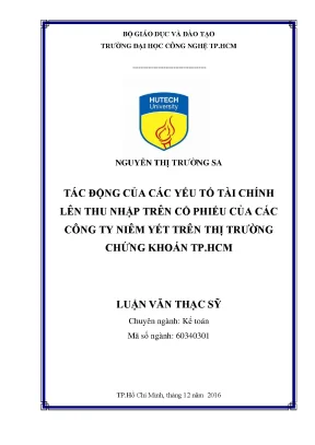 Tác động của yếu tố tài chính đến thu nhập cổ phiếu tại