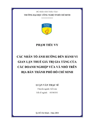 Nhân Tố Ảnh Hưởng Đến Gian Lận Thuế GTGT Của Doanh