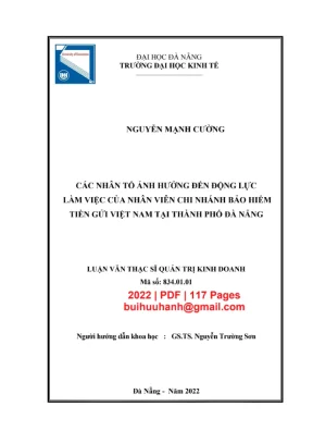 Luận văn: Các yếu tố ảnh hưởng động lực làm việc