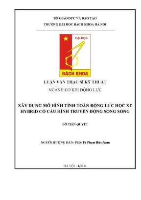 Mô Hình Tính Toán Động Lực Học Xe Hybrid Với Cấu Hình