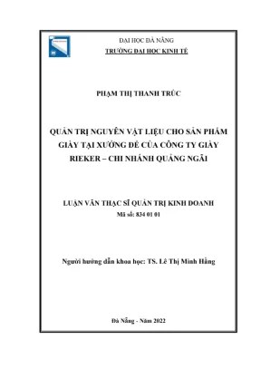 Luận văn quản trị NVL ngành giày tại Rieker Quảng Ngãi