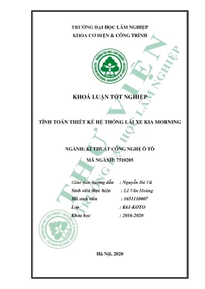 Thiết Kế Hệ Thống Lái Xe KIA MORNING: Khóa Luận Tốt