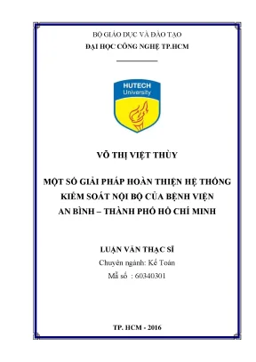 Giải pháp hoàn thiện kiểm soát nội bộ tại Bệnh viện An Bình