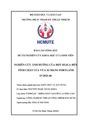 Nghiên cứu ảnh hưởng của bột silica đến tính chất vữa xi