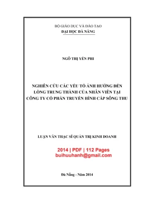 Các yếu tố ảnh hưởng đến lòng trung thành của nhân viên