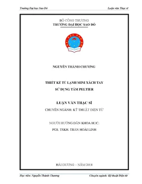 Thiết Kế Tủ Lạnh Mini Xách Tay Sử Dụng Tấm Peltier