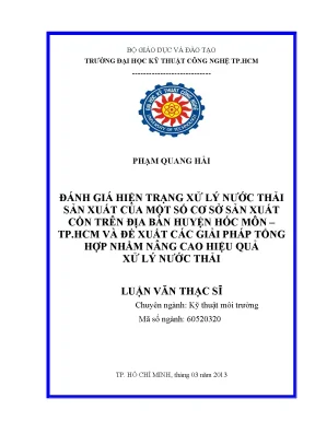 Đánh Giá Hiện Trạng Xử Lý Nước Thải Tại Các Cơ Sở Sản