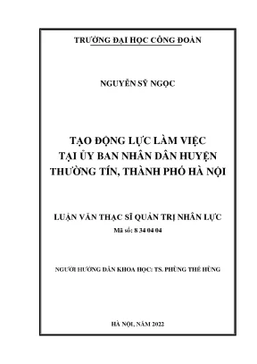 Tạo Động Lực Làm Việc Tại Ủy Ban Nhân Dân Huyện Thường Tín